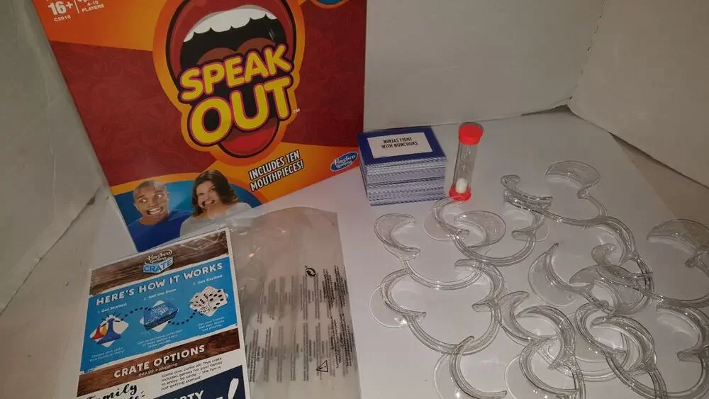 Speak Out Board Party Board Game Funny Mouthpiece Family Never Played